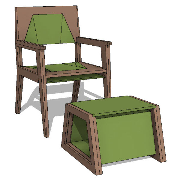 Brave Space Design Brave Lounge Chair & Ottoman