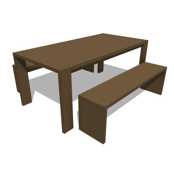 Dining Tables : Revit families, Modern Revit Furniture ...